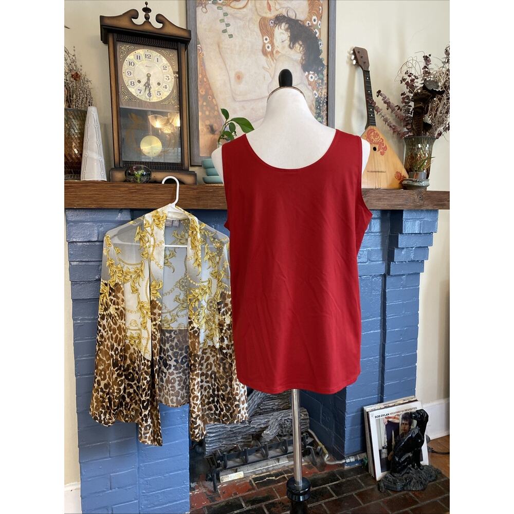 Chicos Size 3 US XL 14/16 Open Sheer Cardigan Travelers Tank Top Old Money Class - Picture 6 of 16